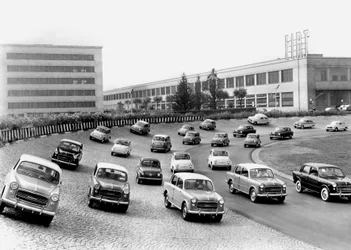 Testen von Autos auf der Fiat-Teststrecke, Mirafiori, Turin, 1958